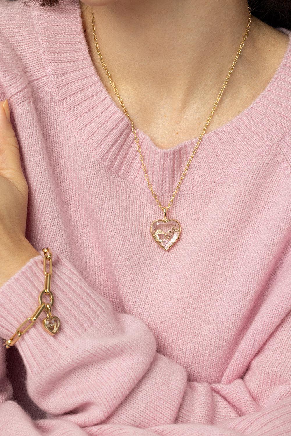 Love Script Charm-YELLOW GOLD-JEWELRYFINE JEWELPENDANT-LOQUET