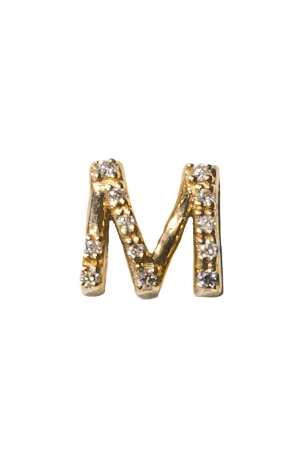 Diamond Letter Charm-YELLOW GOLD-M-JEWELRYFINE JEWELPENDANT-LOQUET