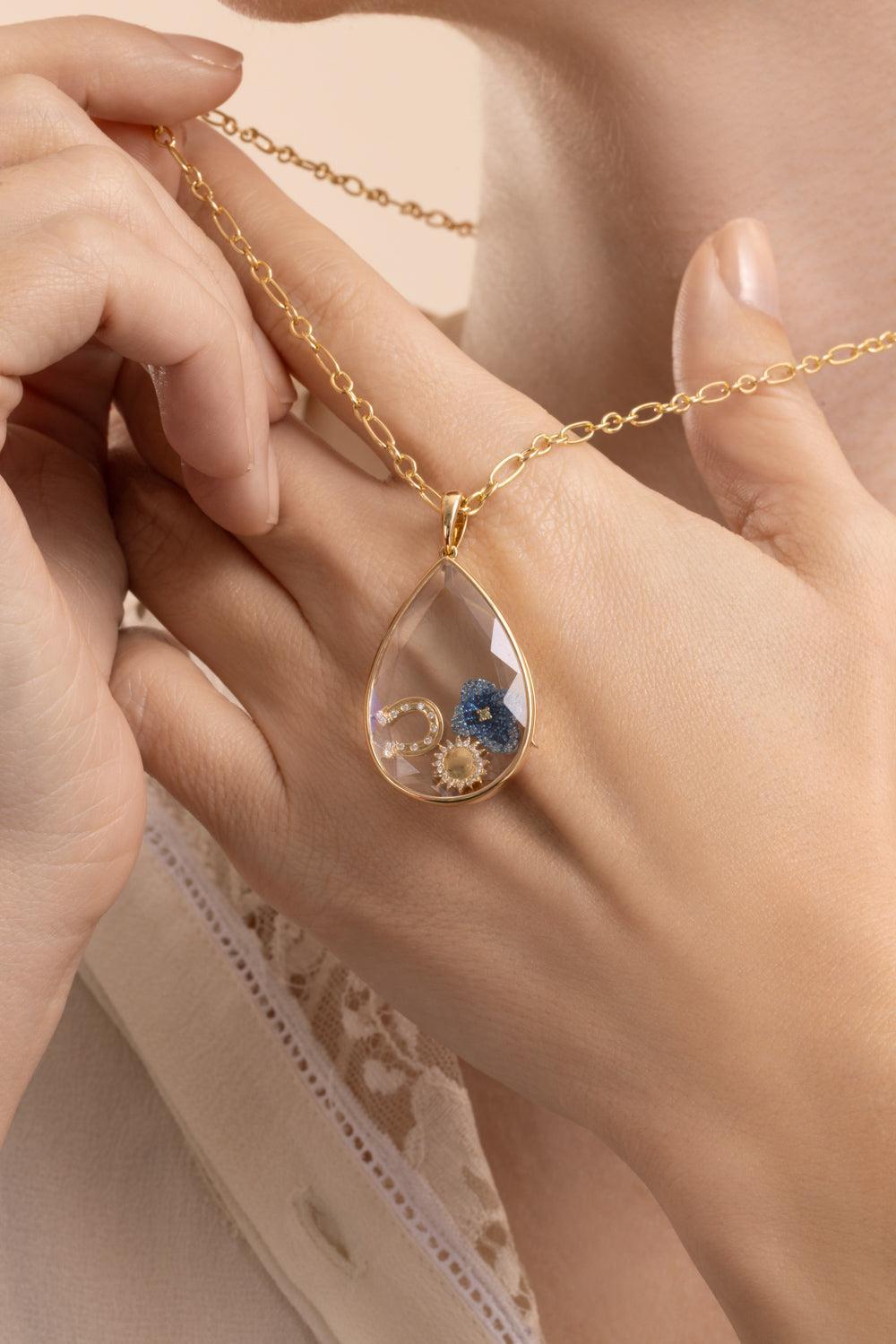 Nova Teardrop Locket-YELLOW GOLD-JEWELRYFINE JEWELPENDANT-LOQUET