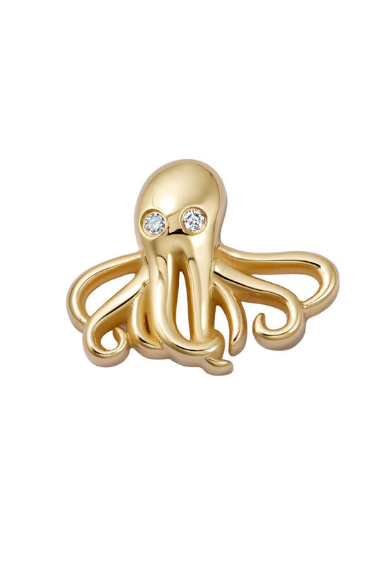 Octopus Spirit Animal Charm-YELLOW GOLD-JEWELRYFINE JEWELPENDANT-LOQUET