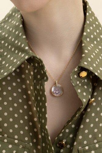 Pink Sapphire Full Bloom Charm-YELLOW GOLD-JEWELRYFINE JEWELPENDANT-LOQUET