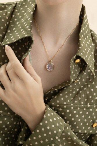 Pink Sapphire Full Bloom Charm-YELLOW GOLD-JEWELRYFINE JEWELPENDANT-LOQUET