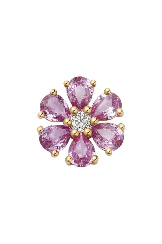 Pink Sapphire Full Bloom Charm-YELLOW GOLD-JEWELRYFINE JEWELPENDANT-LOQUET