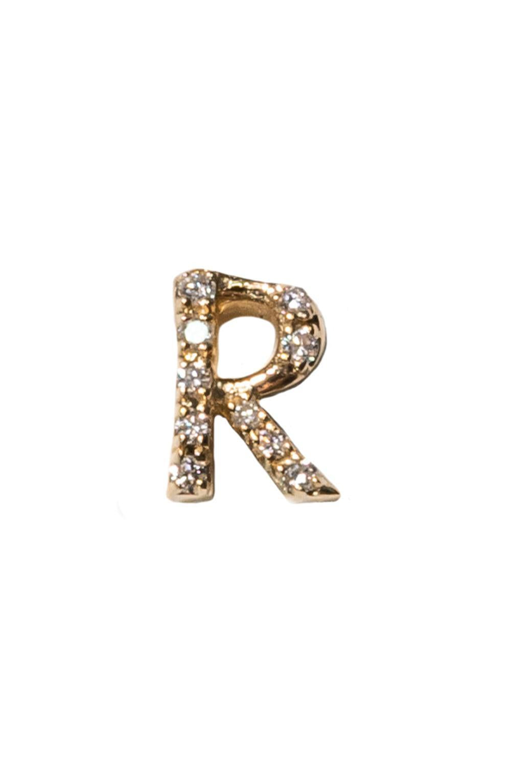Diamond Letter Charm-YELLOW GOLD-R-JEWELRYFINE JEWELPENDANT-LOQUET
