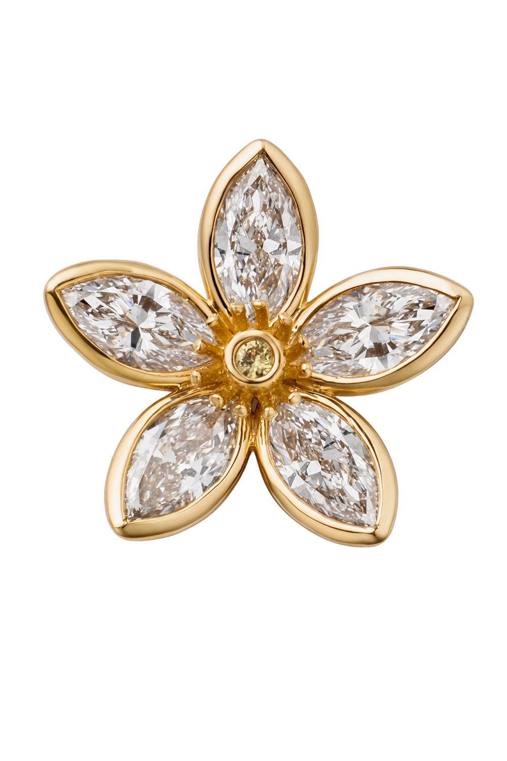 Sapphire Diamond Orange Blossom Charm-YELLOW GOLD-JEWELRYFINE JEWELPENDANT-LOQUET