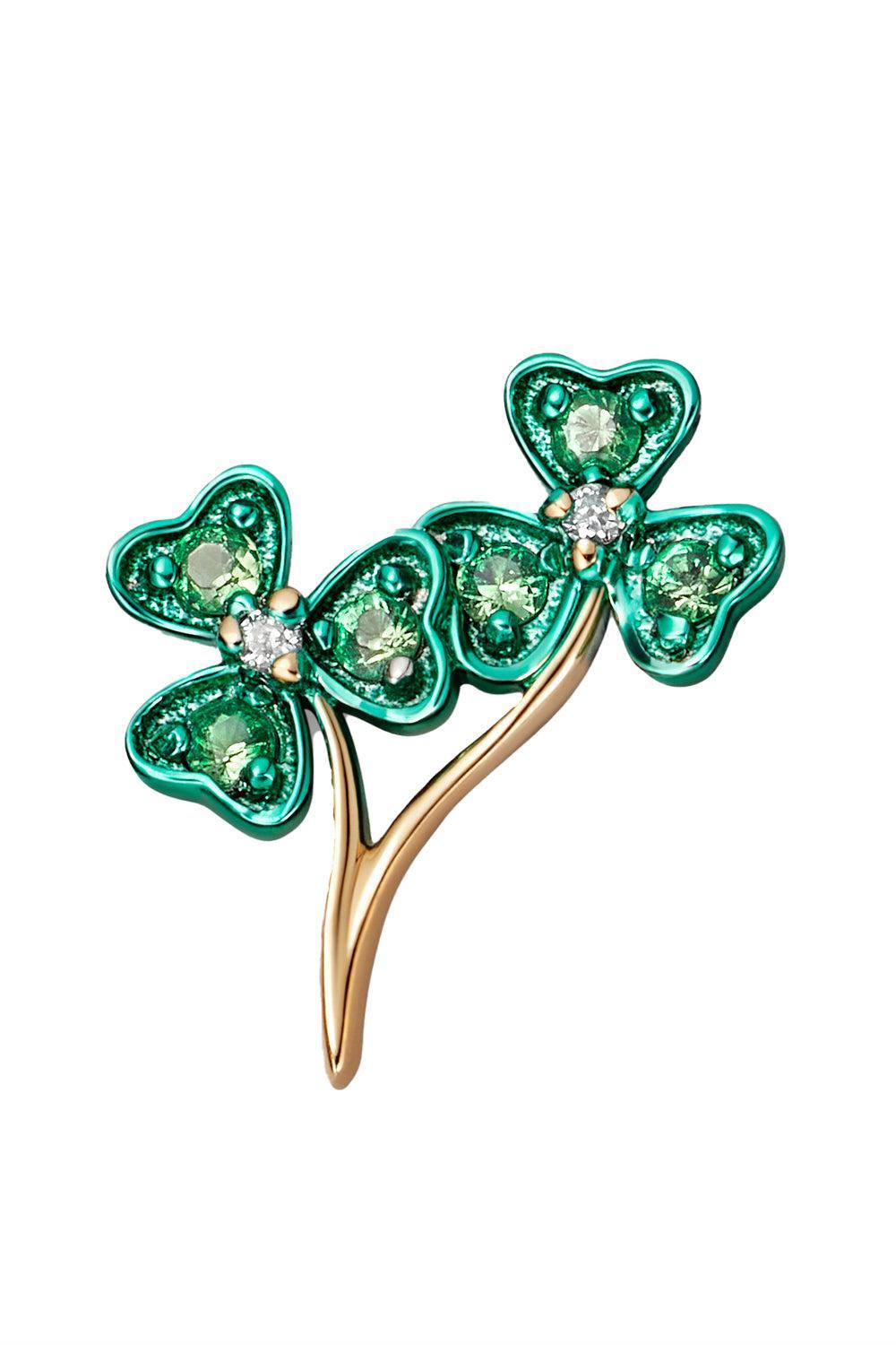 Shamrock Charm-YELLOW GOLD-JEWELRYFINE JEWELPENDANT-LOQUET