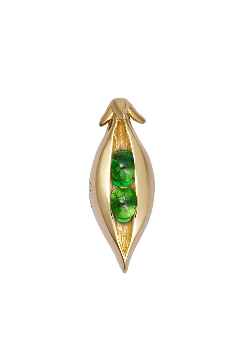Tsavorite Peas In Pod Charm-YELLOW GOLD-JEWELRYFINE JEWELPENDANT-LOQUET