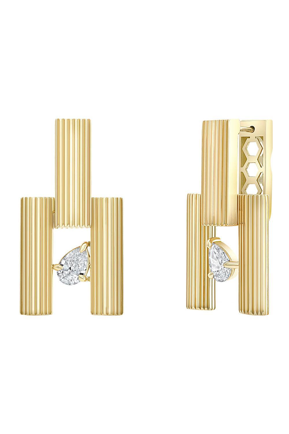 Diamond Pear Blade Earrings-YELLOW GOLD-JEWELRYFINE JEWELEARRING-LORAIDA
