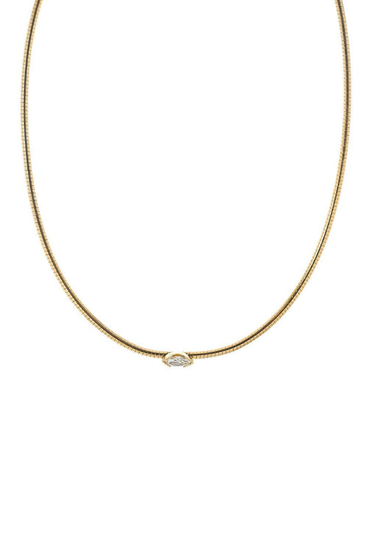 Diamond Marquise Deco Necklace-YELLOW GOLD-JEWELRYFINE JEWELNECKLACE O-LORAIDA