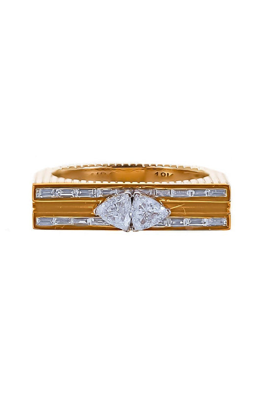 Diamond Trilliant Double Blade Ring-YELLOW GOLD-6.25-JEWELRYFINE JEWELRING-LORAIDA