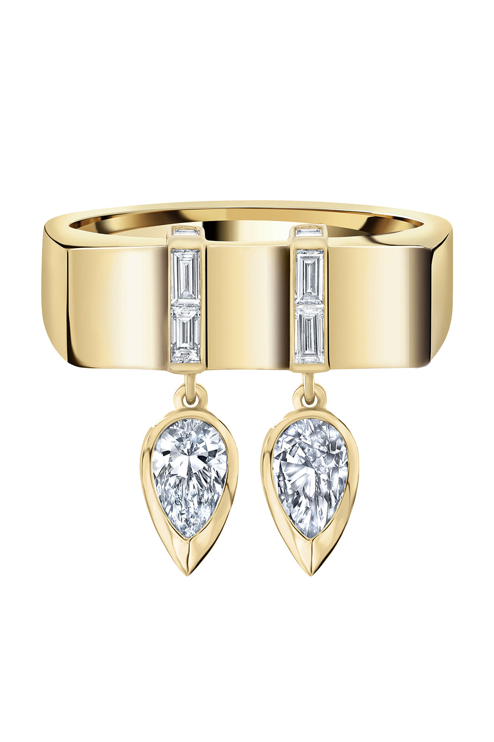 Diamond Double Vortex Hanging Ring