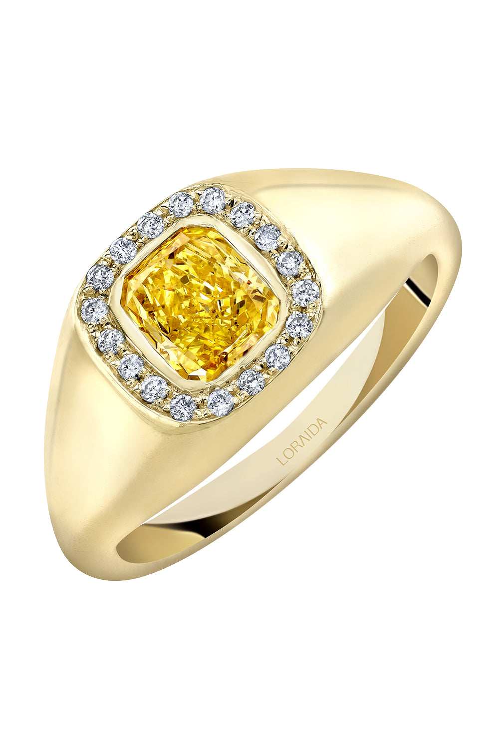 Diamond Canary Vortex  Signet Ring