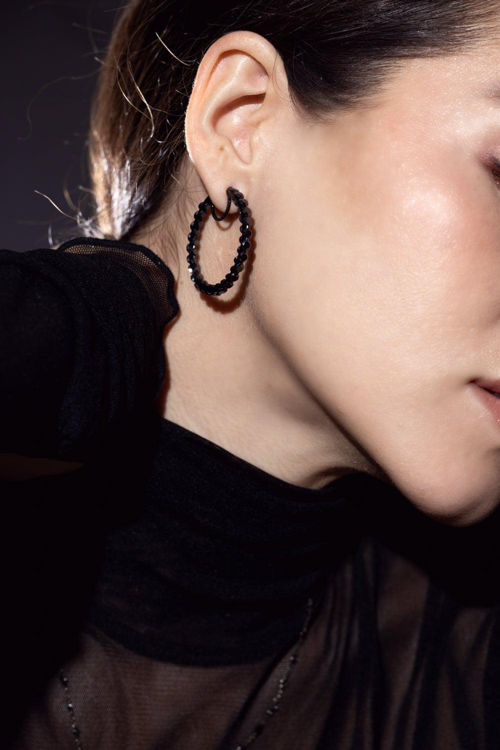 LOREE RODKIN-Medium Invisible In-Out Hoop Earrings-WHITE GOLD
