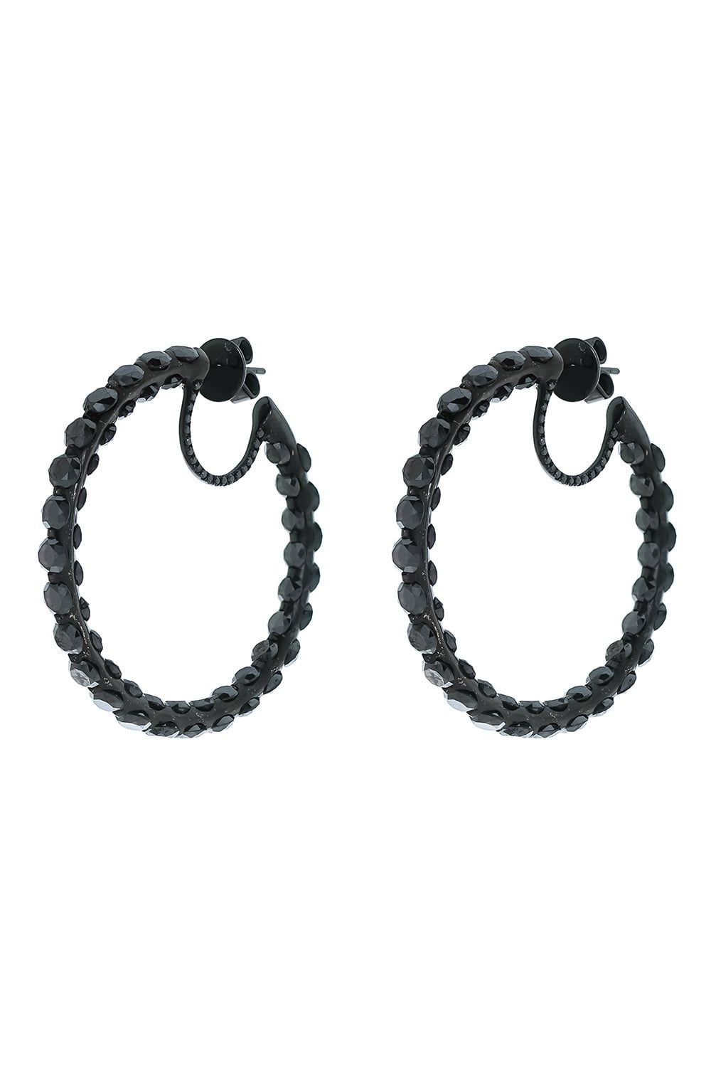 LOREE RODKIN-Medium Invisible In-Out Hoop Earrings-WHITE GOLD
