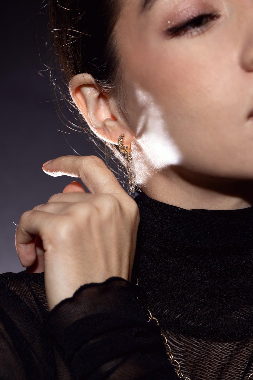 LOREE RODKIN-Double Round Split Hoop Earrings-YELLOW GOLD