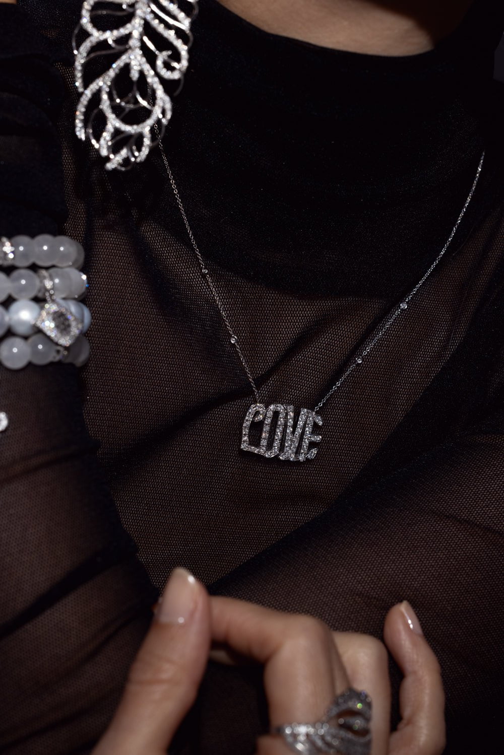 LOREE RODKIN-Love Necklace-WHITE GOLD