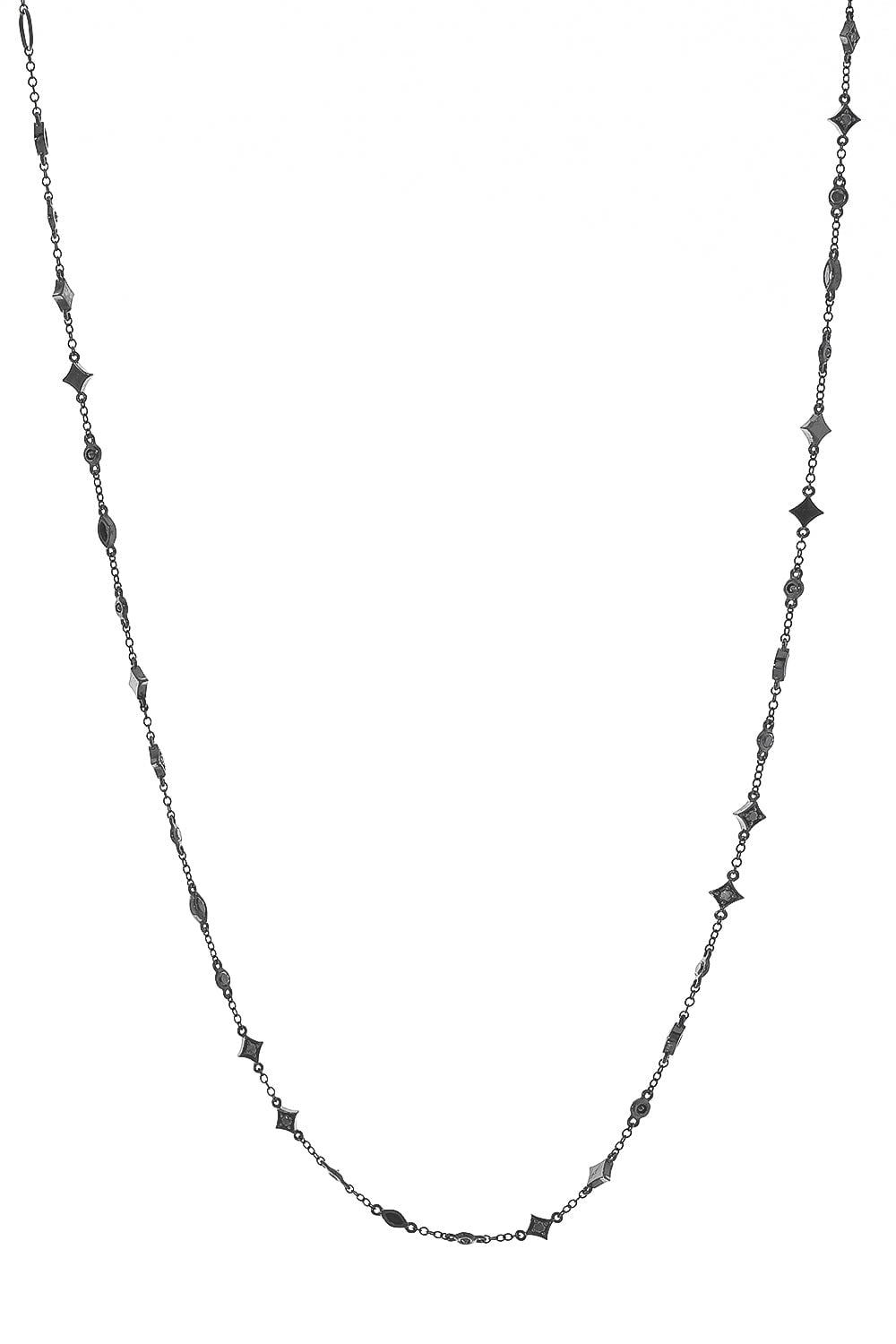 LOREE RODKIN-Tiny Double Chain Line Necklace-WHITE GOLD