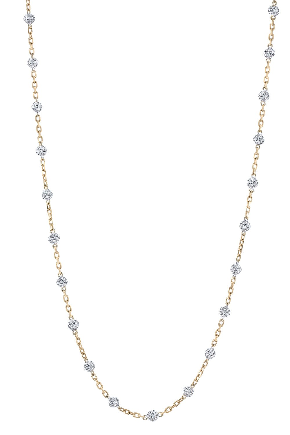 LOREE RODKIN-Tiny Diamond Ball Chain-YELLOW GOLD