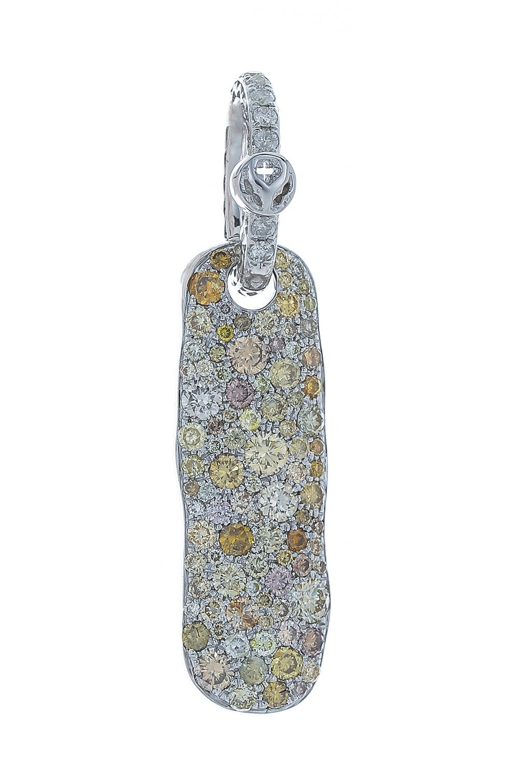 LOREE RODKIN-Pave Diamond Bar Pendant-WHITE GOLD