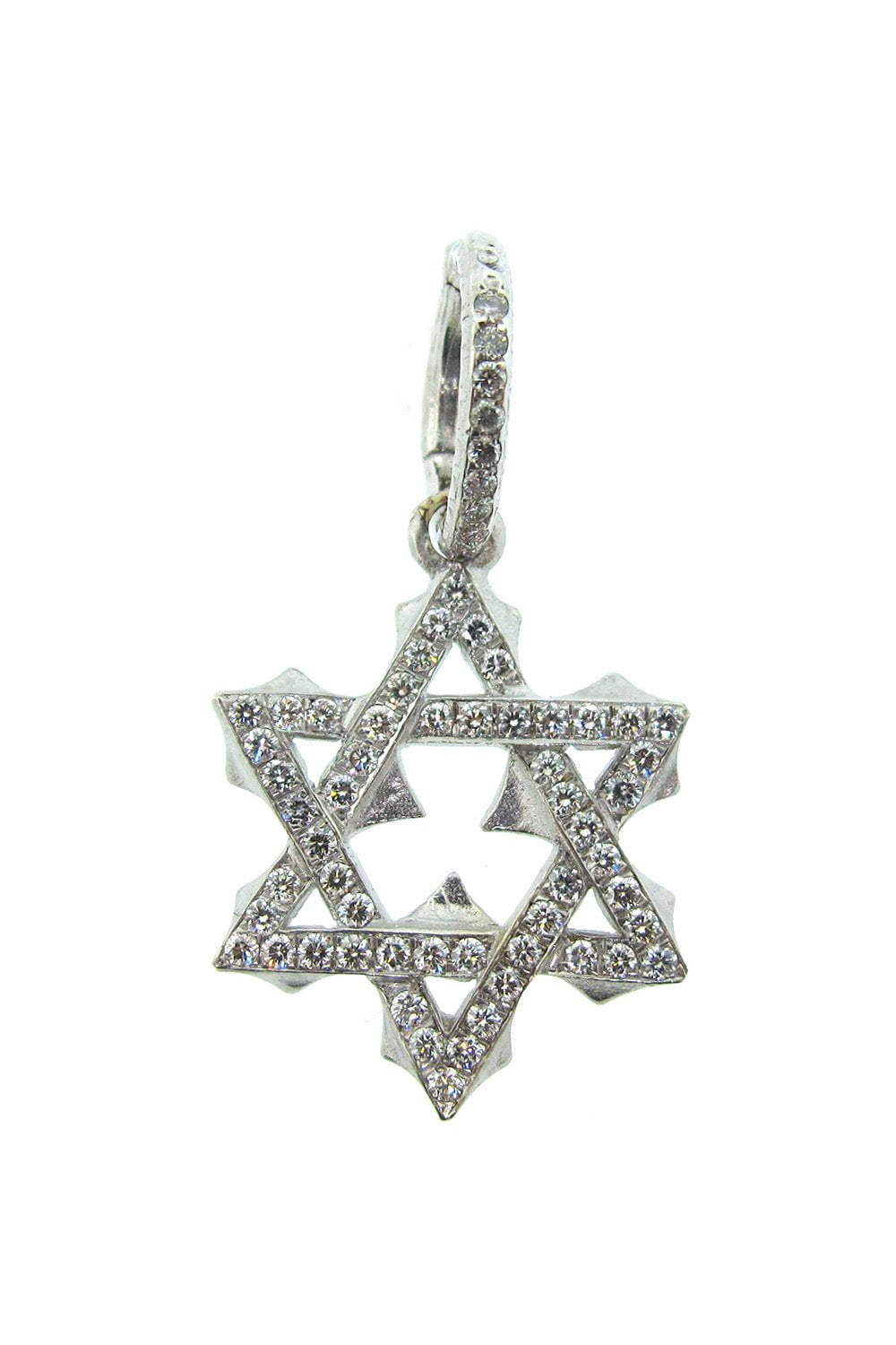 LOREE RODKIN-Small Star Of David Pendant-WHITE GOLD