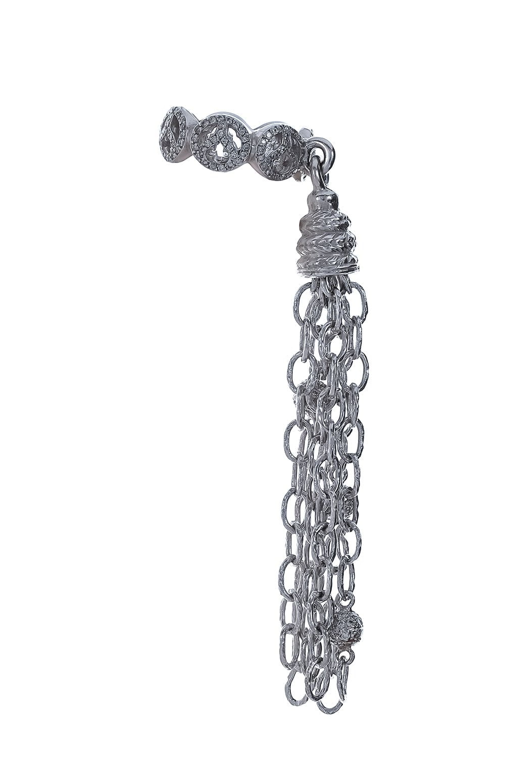 LOREE RODKIN-Tiny Tassel Band Ring-WHITE GOLD