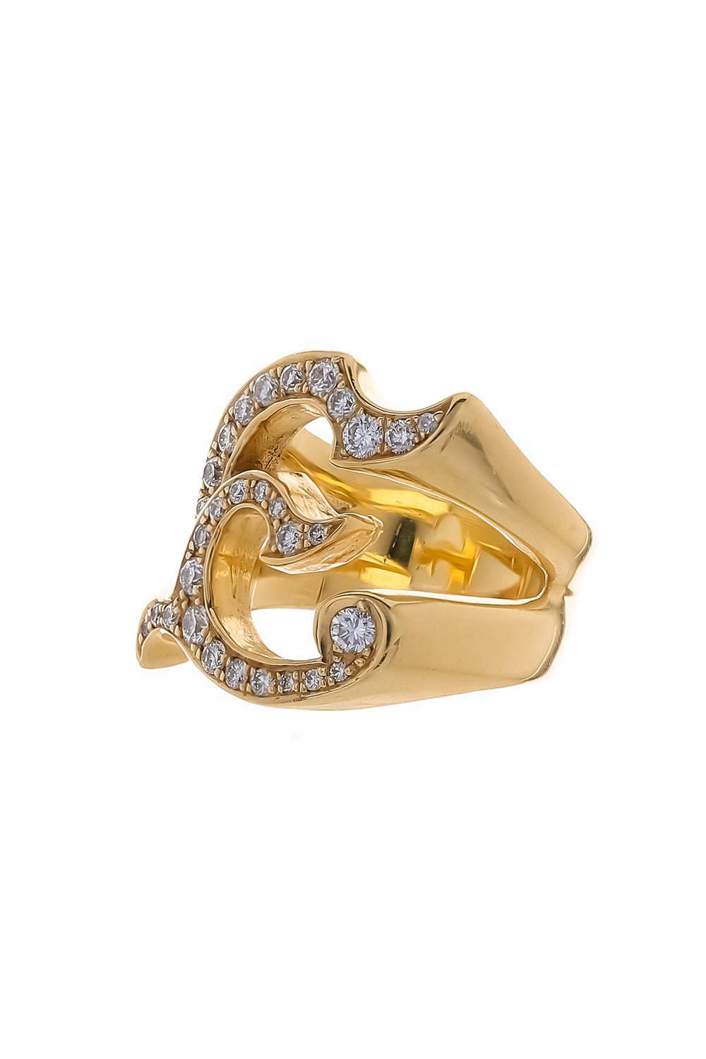 LOREE RODKIN-Gothic E Ring-YELLOW GOLD