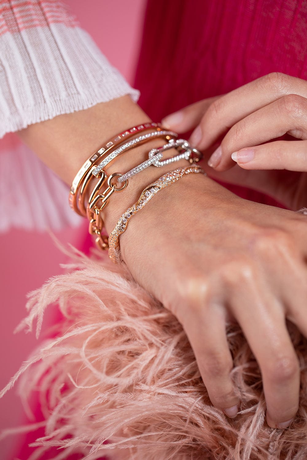 LUCIFER VIR HONESTUS-Diamond Cuff Bracelet-ROSE GOLD