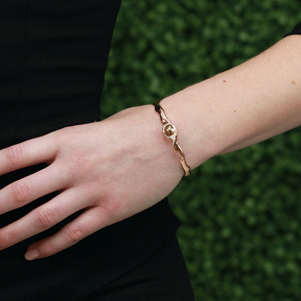 LUCIFER VIR HONESTUS-Black Diamond Bracelet-ROSE GOLD