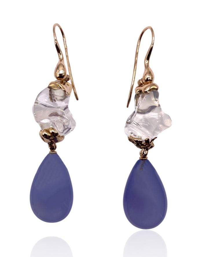 LUCIFER VIR HONESTUS-Chalcedony and Opal Earrings-ROSE GOLD