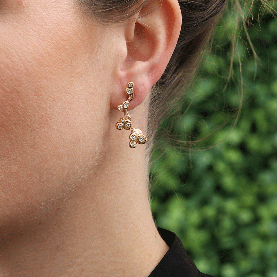 LUCIFER VIR HONESTUS-Diamond Cluster Earrings-ROSE GOLD