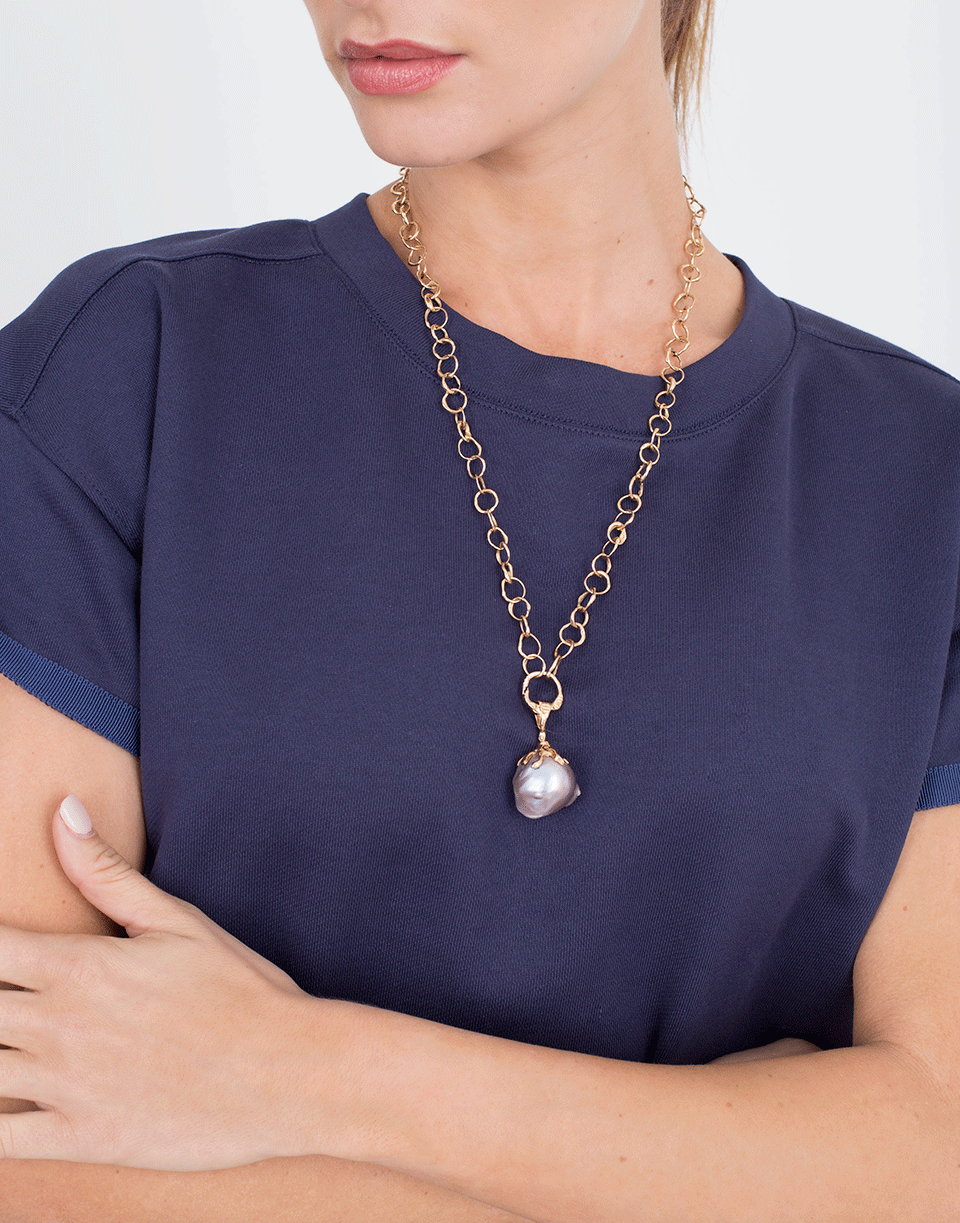 LUCIFER VIR HONESTUS-Freshwater Pearl Pendant-ROSE GOLD