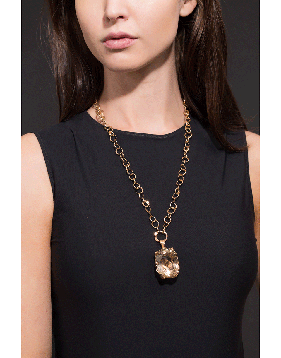LUCIFER VIR HONESTUS-Smokey Quartz Pendant-ROSE GOLD