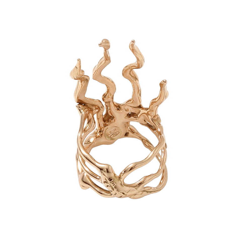 LUCIFER VIR HONESTUS-Cognac Diamond Raptor Ring-ROSE GOLD