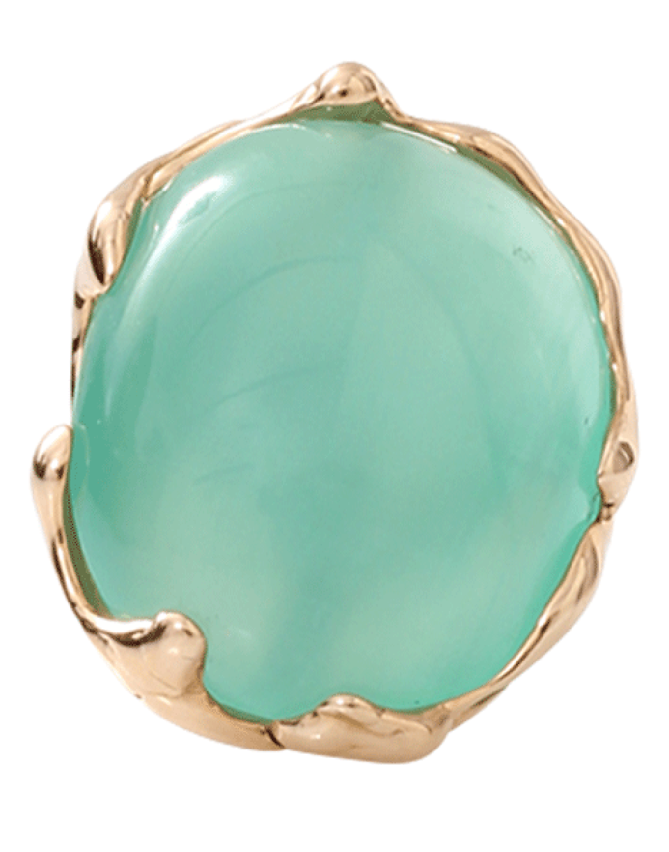 LUCIFER VIR HONESTUS-Prehnite Chicco Ring-ROSE GOLD