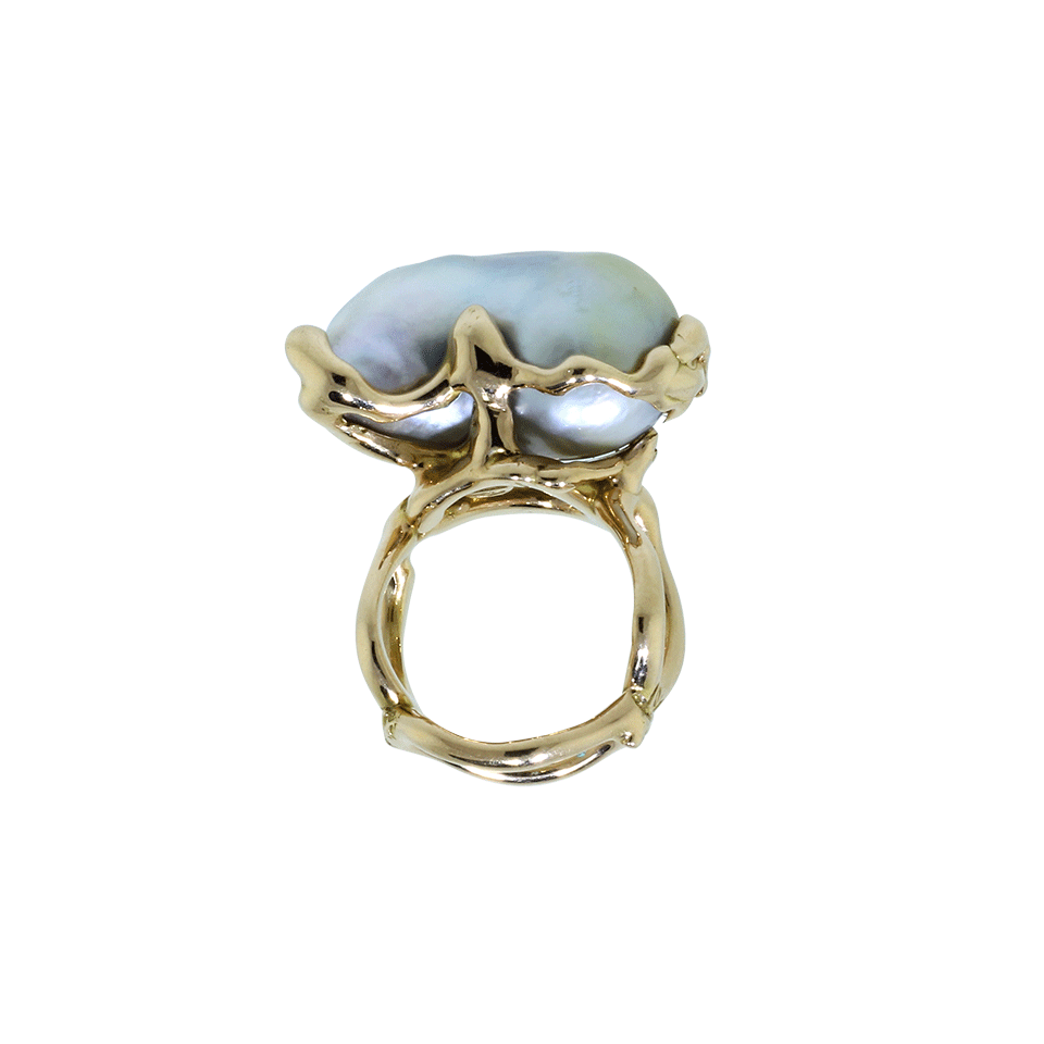 LUCIFER VIR HONESTUS-Reticolo Pearl Ring-ROSE GOLD