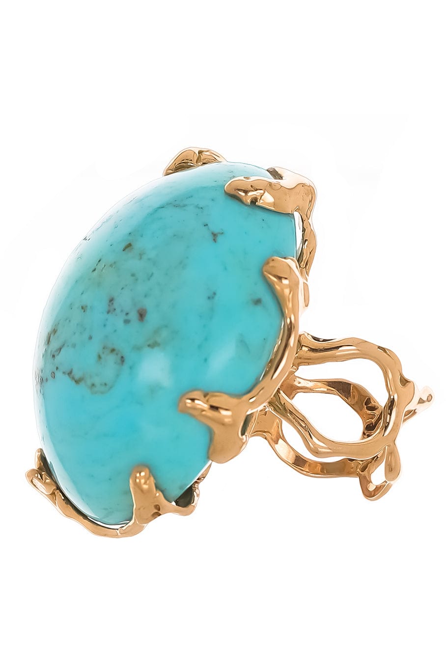 LUCIFER VIR HONESTUS-Large Turquoise Ring-ROSE GOLD