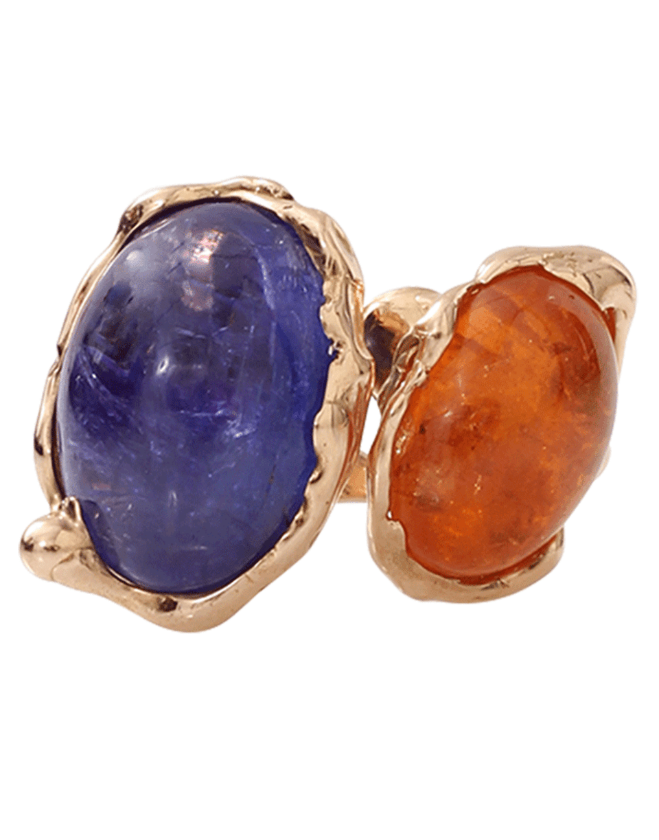 LUCIFER VIR HONESTUS-Tanzanite And Mandarin Garnet Contrarie Ring-ROSE GOLD