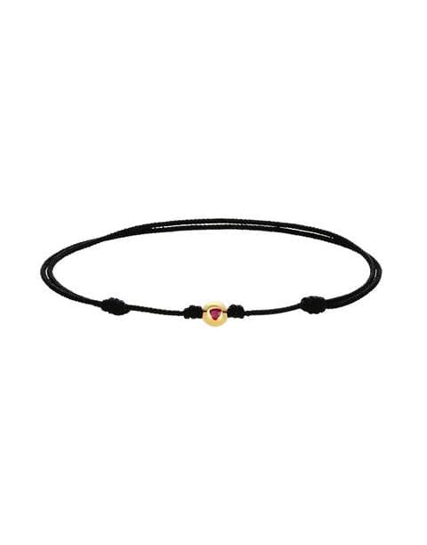 LUIS MORAIS-Ruby Trillion Cord Bracelet-YELLOW GOLD