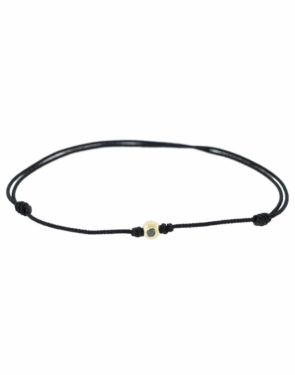 LUIS MORAIS-Small Black Diamond Cord Bracelet-YELLOW GOLD