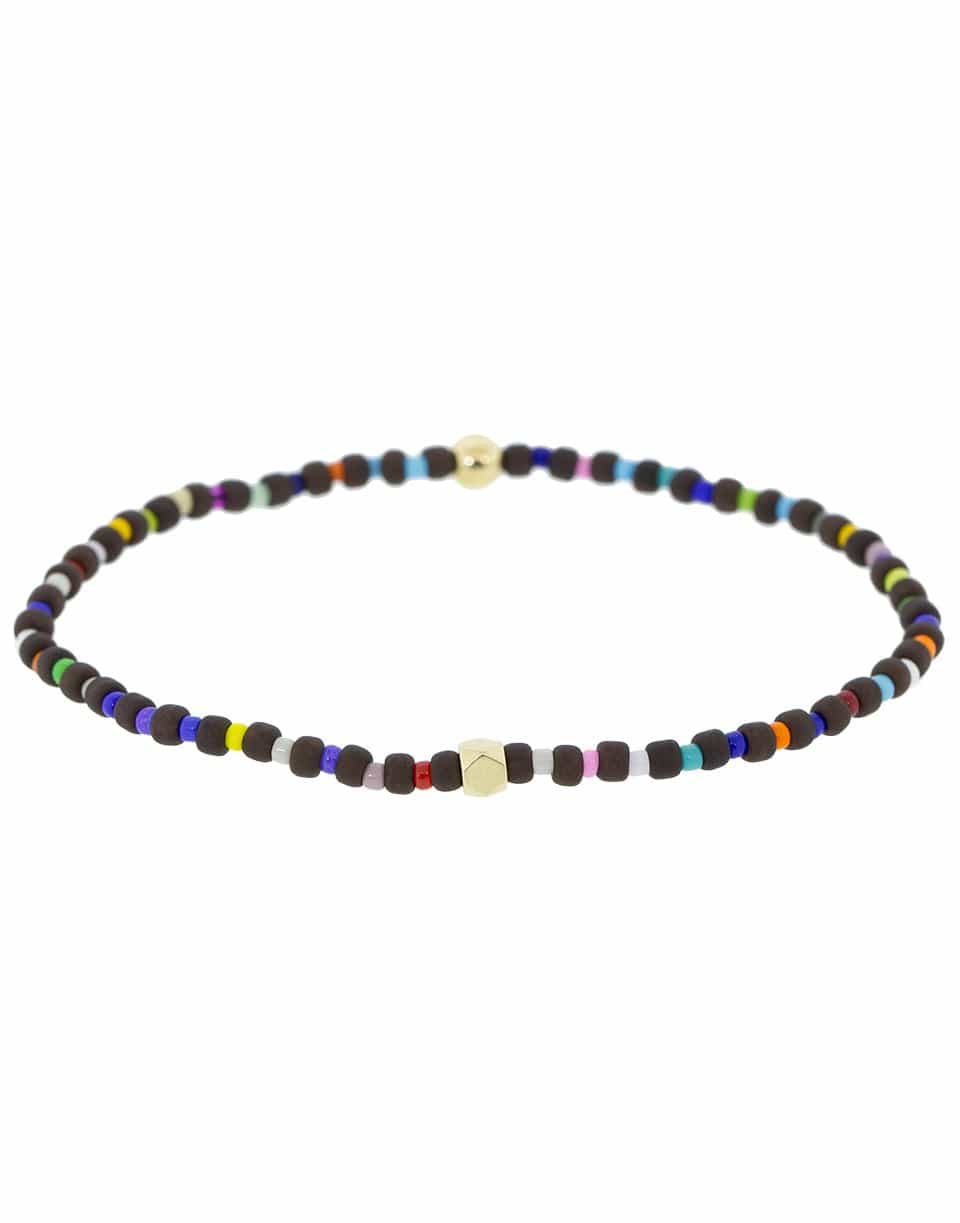 LUIS MORAIS-Tetra and Multi Color Bead Bracelet-YELLOW GOLD