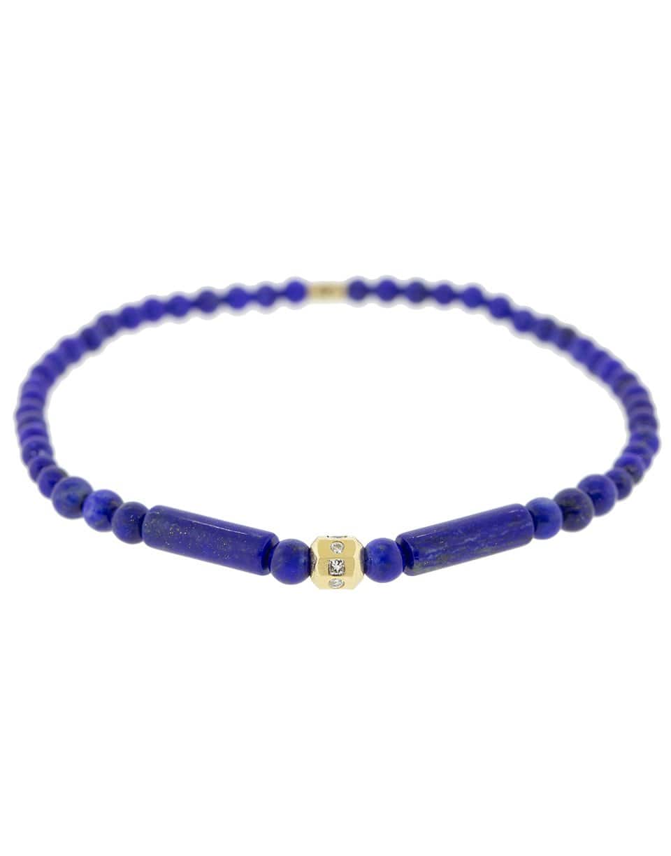 LUIS MORAIS-Tetra Lapis and Diamond Bead Bracelet-YELLOW GOLD