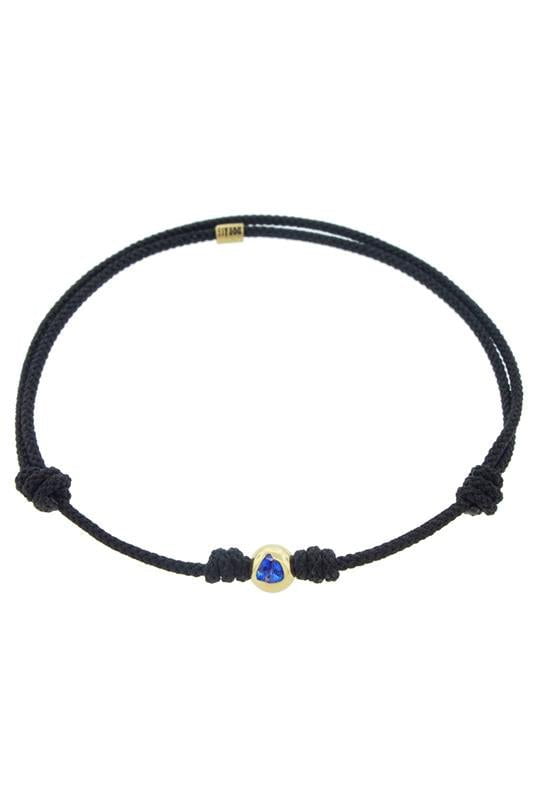 LUIS MORAIS-Blue Sapphire Cord Bracelet-YELLOW GOLD