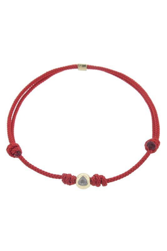 LUIS MORAIS-White Diamond Trillion Cord Bracelet-