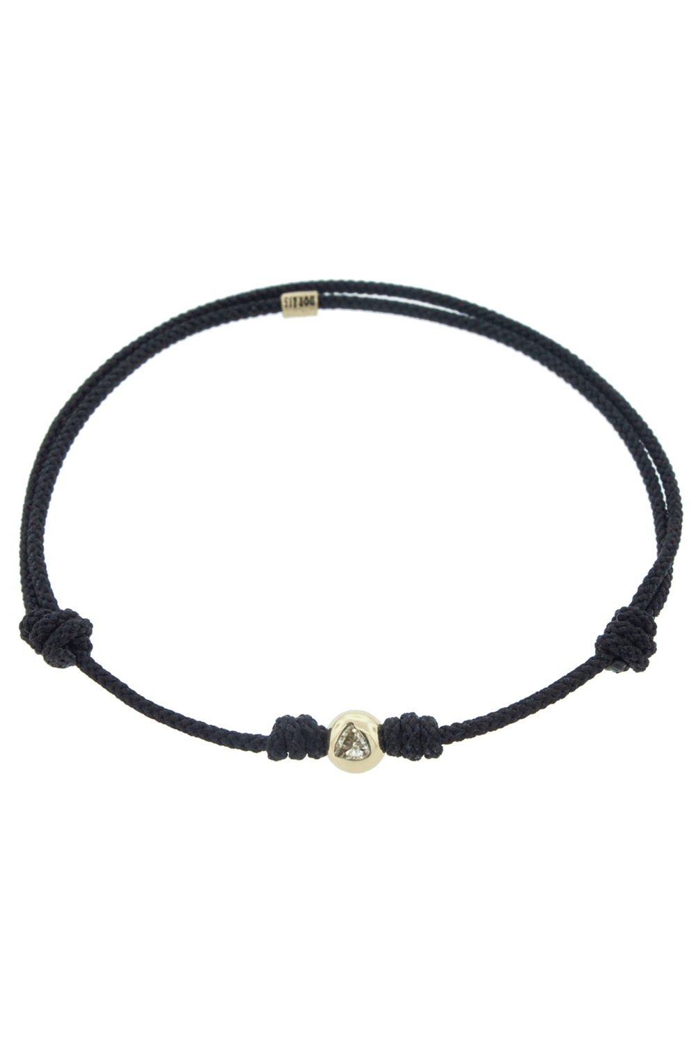 LUIS MORAIS-White Diamond Trillion Cord Bracelet-YELLOW GOLD