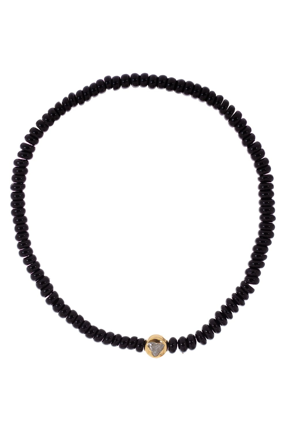 LUIS MORAIS-Onyx Diamond Bead Bracelet-YELLOW GOLD