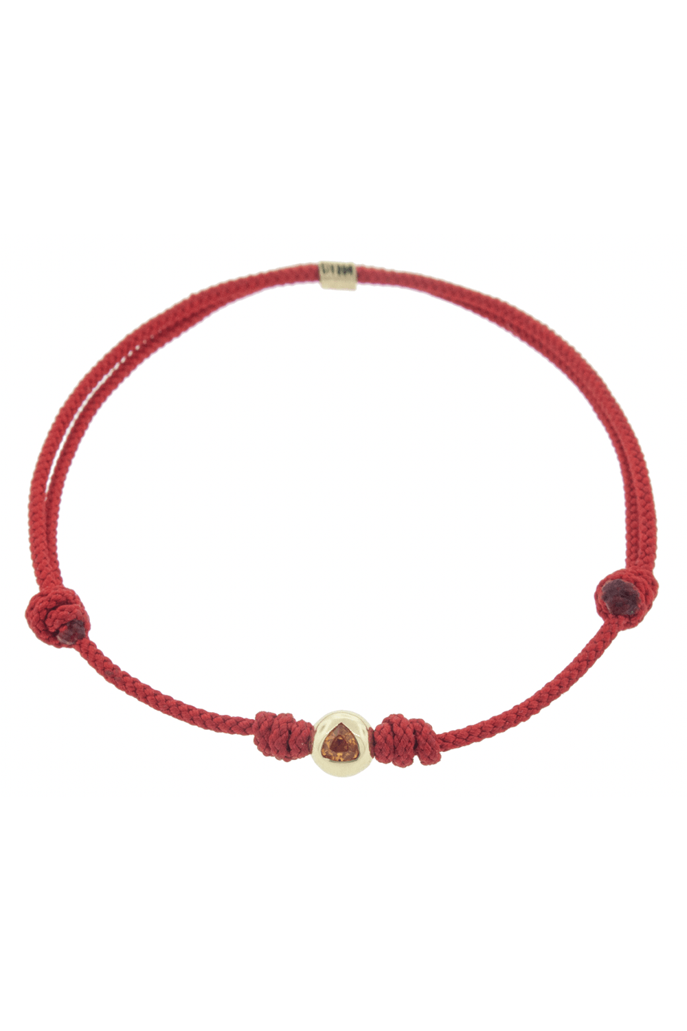 LUIS MORAIS-Orange Sapphire Trillion Cord Bracelet - Red-YELLOW GOLD