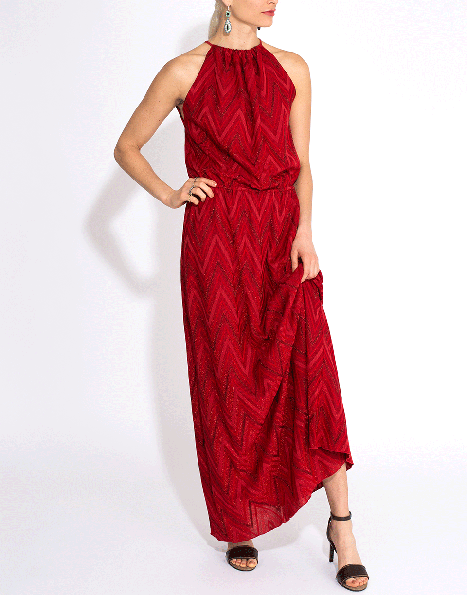 M MISSONI-Elastic Waist Halter Dress-