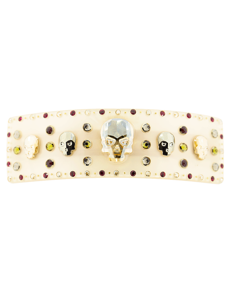 M. C. DAVIDIAN-Large Skull Barrette-BEIGE