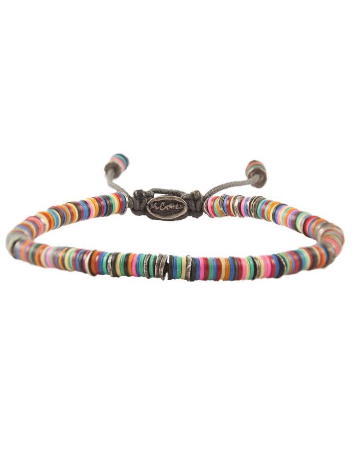M. COHEN-African Rave Vinyl Oxidized Disc Bracelet-SILVER