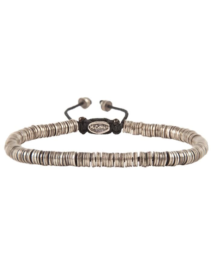 M. COHEN-Men's Stacked Silver Disc Bracelet-SILVER